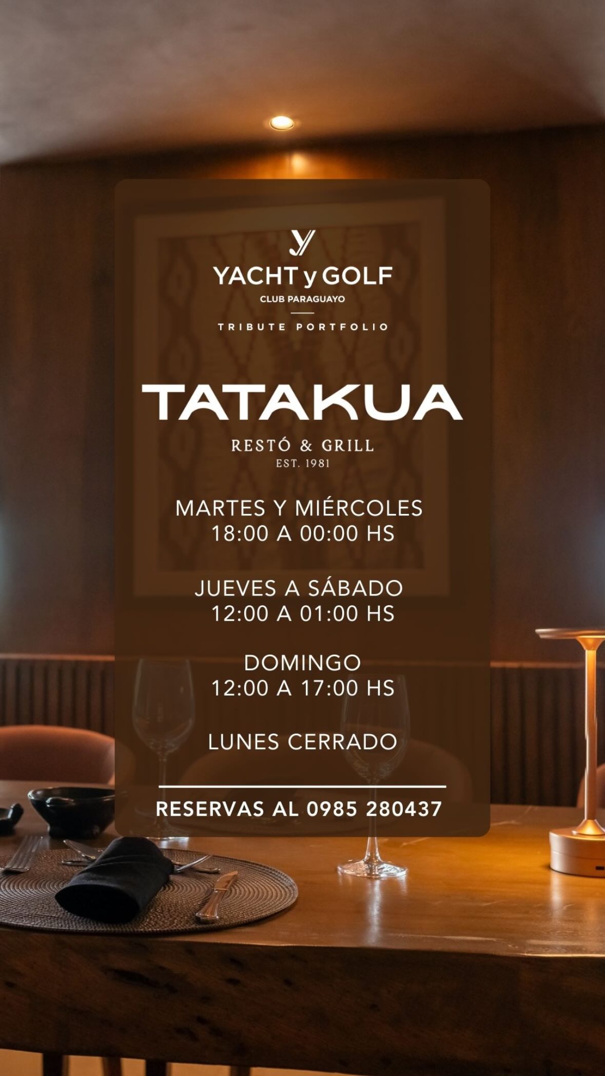 Ambiente íntimo de Tatakua Restó & Grill